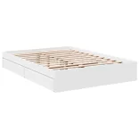 fehér szerelt fa ágykeret fiókokkal 140x200 cm