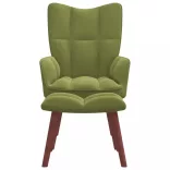 világoszöld bársony pihenőszék lábtartóval