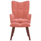 rózsaszín bársony pihenőszék lábtartóval