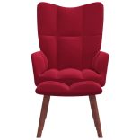 bordó bársony pihenőszék lábtartóval