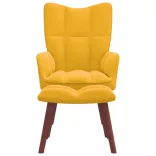 mustársárga bársony pihenőszék lábtartóval