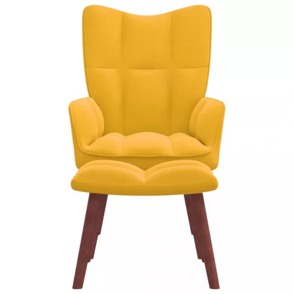 mustársárga bársony pihenőszék lábtartóval