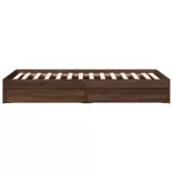 barna tölgyszínű szerelt fa ágykeret 75 x 190 cm