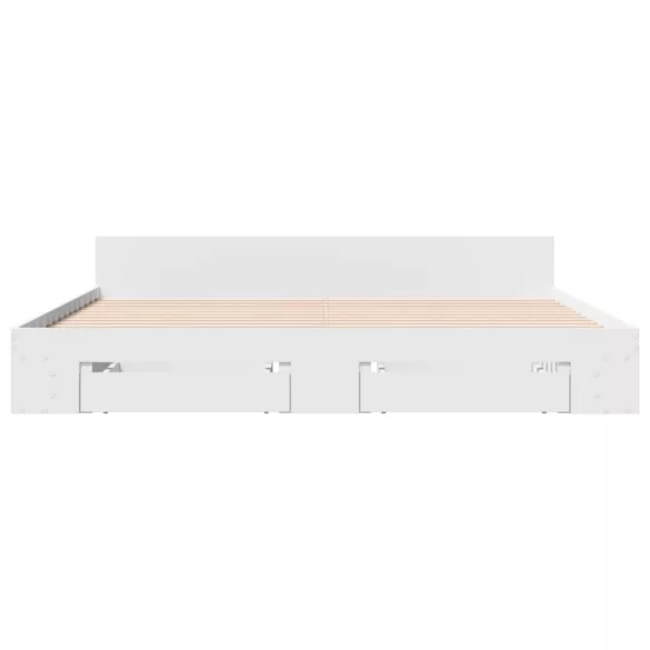 fehér szerelt fa ágykeret fiókokkal 180 x 200 cm