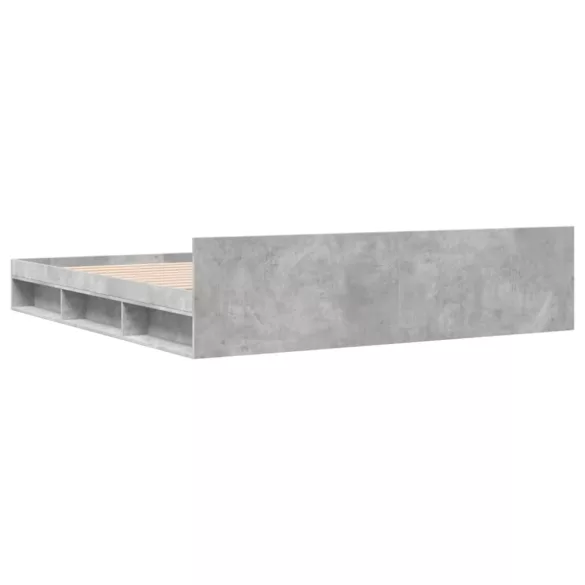 betonszürke szerelt fa ágykeret fiókokkal 180 x 200 cm