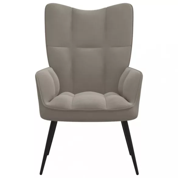 világosszürke bársony pihenőfotel