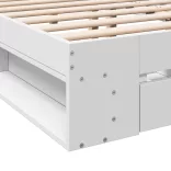 fehér szerelt fa ágykeret fiókokkal 150 x 200 cm