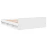 fehér szerelt fa ágykeret fiókokkal 140x200 cm