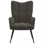 sötétszürke bársony pihenőfotel