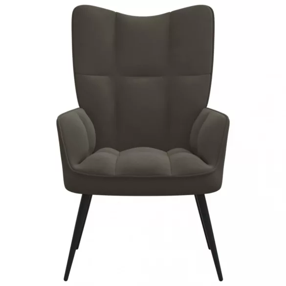 sötétszürke bársony pihenőfotel