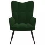 sötétzöld bársony pihenőfotel