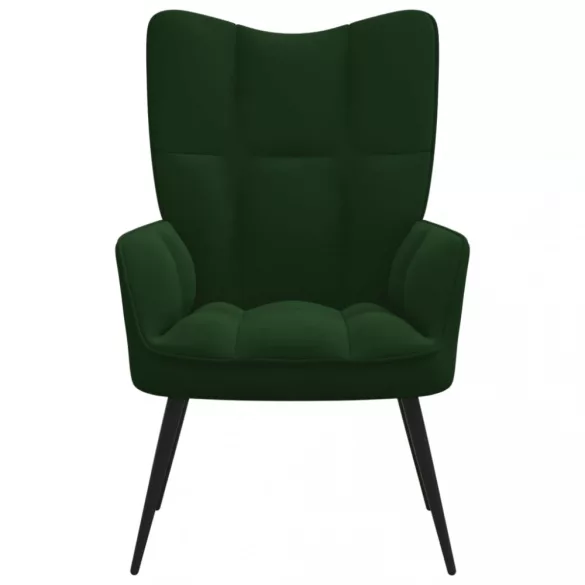 sötétzöld bársony pihenőfotel