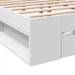 fehér szerelt fa ágykeret fiókokkal 135 x 190 cm