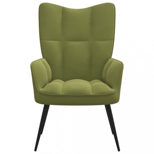 világoszöld bársony pihenőfotel