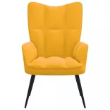 mustársárga bársony pihenőfotel