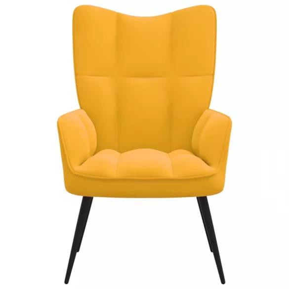 mustársárga bársony pihenőfotel