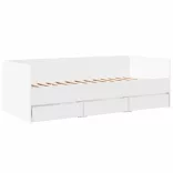 fehér kanapéágy fiókkal matrac nélkül 100x200 cm