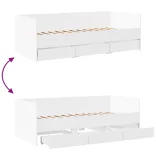 fehér kanapéágy fiókkal matrac nélkül 100x200 cm