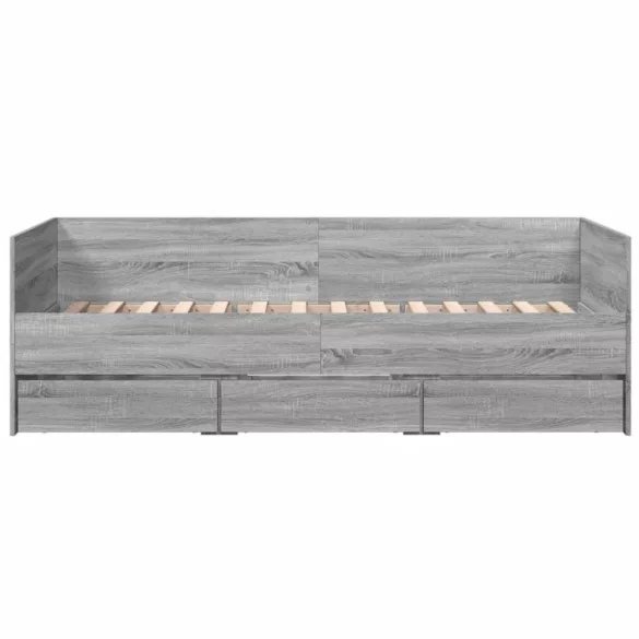 szürke sonoma kanapéágy fiókkal matrac nélkül 100x200 cm
