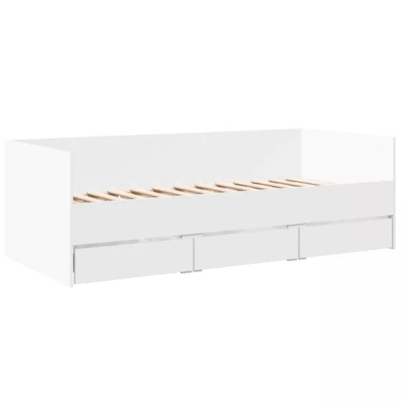 fehér kanapéágy fiókkal matrac nélkül 90x200 cm