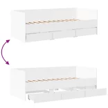 fehér kanapéágy fiókkal matrac nélkül 90x200 cm