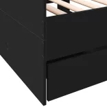 fekete kanapéágy fiókkal matrac nélkül 75x190 cm