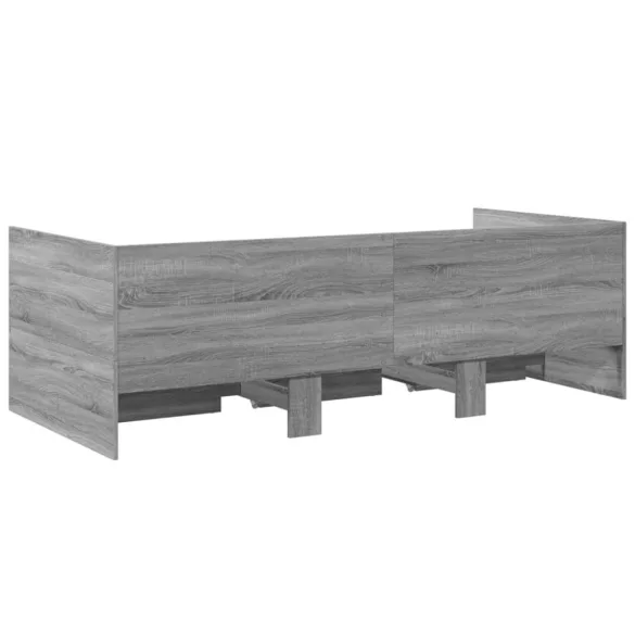 szürke sonoma kanapéágy fiókkal matrac nélkül 75x190 cm