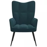 kék bársony pihenőfotel