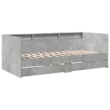 betonszürke kanapéágy fiókkal matrac nélkül 75x190 cm