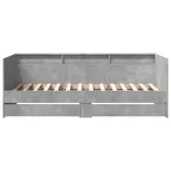 betonszürke kanapéágy fiókkal matrac nélkül 75x190 cm