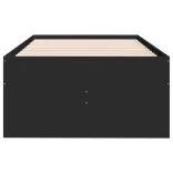 fekete kanapéágy fiókkal matrac nélkül 100x200 cm