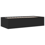 fekete kanapéágy fiókkal matrac nélkül 100x200 cm