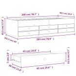 fekete kanapéágy fiókkal matrac nélkül 100x200 cm