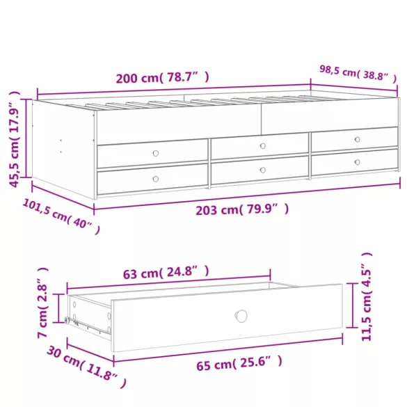 fekete kanapéágy fiókkal matrac nélkül 100x200 cm