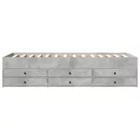 betonszürke kanapéágy fiókkal matrac nélkül 100x200 cm