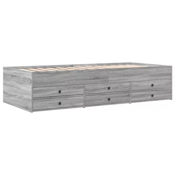 szürke sonoma kanapéágy fiókkal matrac nélkül 100x200 cm