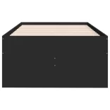 fekete kanapéágy fiókkal matrac nélkül 90x200 cm