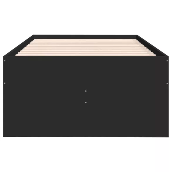 fekete kanapéágy fiókkal matrac nélkül 90x200 cm