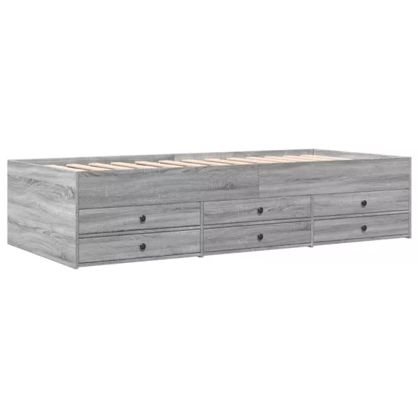 szürke sonoma kanapéágy fiókkal matrac nélkül 90x200 cm