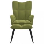 világoszöld bársony pihenőszék lábtartóval