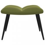 világoszöld bársony pihenőszék lábtartóval