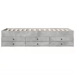 betonszürke kanapéágy fiókkal matrac nélkül 90x190 cm