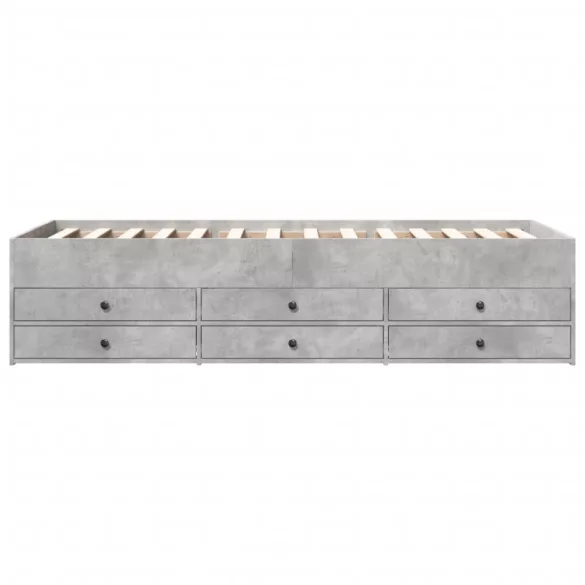 betonszürke kanapéágy fiókkal matrac nélkül 90x190 cm