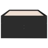 fekete kanapéágy fiókkal matrac nélkül 75x190 cm