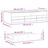 fekete kanapéágy fiókkal matrac nélkül 75x190 cm