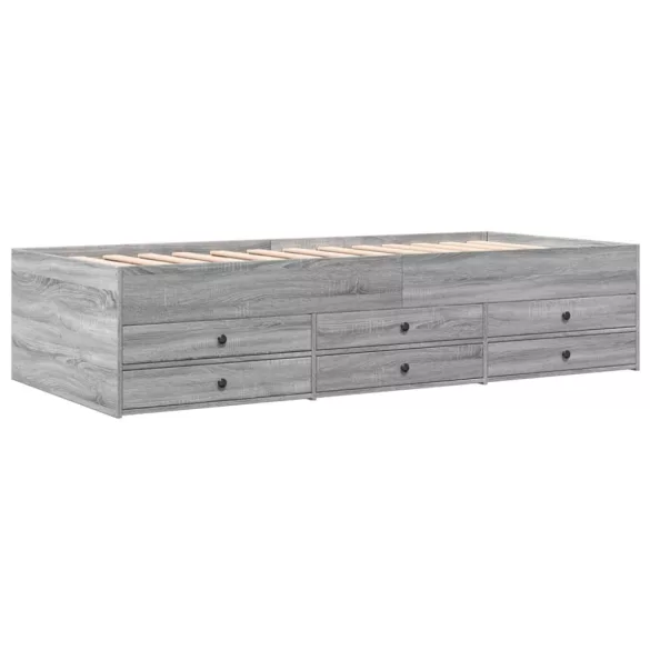 szürke sonoma kanapéágy fiókkal matrac nélkül 75x190 cm