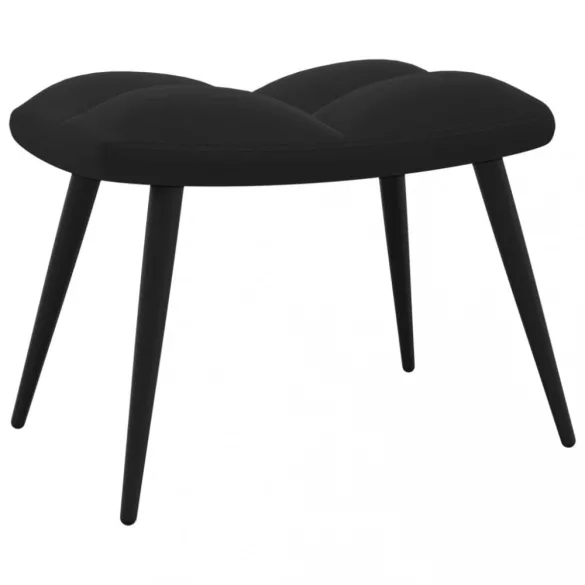 fekete bársony pihenőfotel zsámolynal