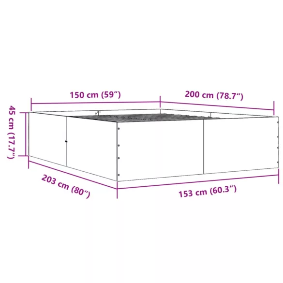 fehér szerelt fa ágykeret 150 x 200 cm