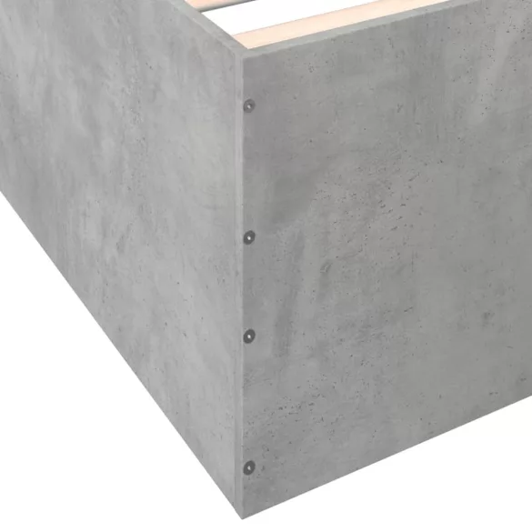 betonszürke szerelt fa ágykeret 150 x 200 cm