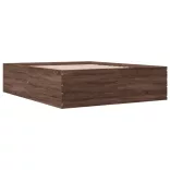 barna tölgyszínű szerelt fa ágykeret 150 x 200 cm